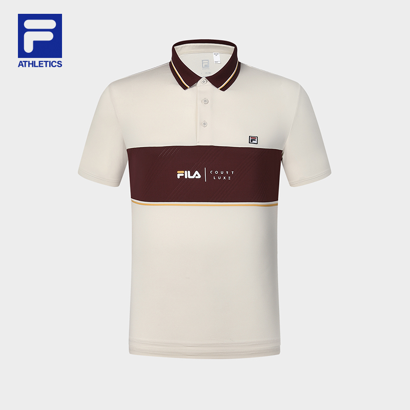 FILA CORE SPORTS ATHLETICS TENNIS Men Short Sleeve Polo in Beige
