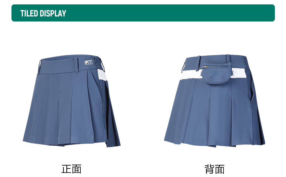 FILA CORE ATHLETICS GOLF DP WORLD TOUR MONOGRAM STRIPE Women Skorts (Blue)