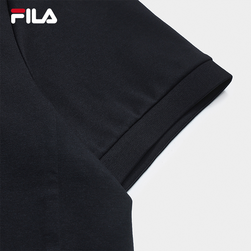 FILA CORE Men WHITE Knitted Short Sleeve Polo Shirt NAVY