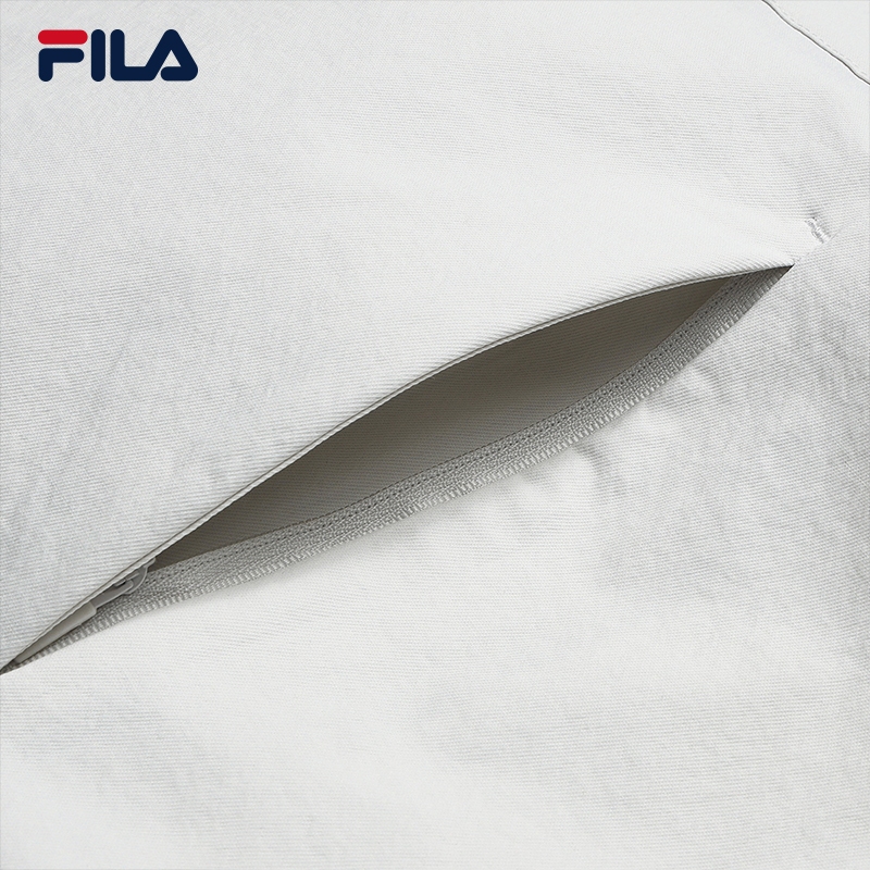 FILA CORE Men WHITE Woven Long Sleeve Jacket GREY