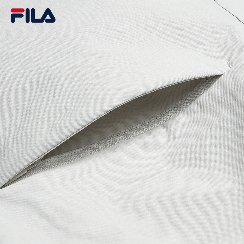 FILA CORE Men WHITE Woven Long Sleeve Jacket GREY