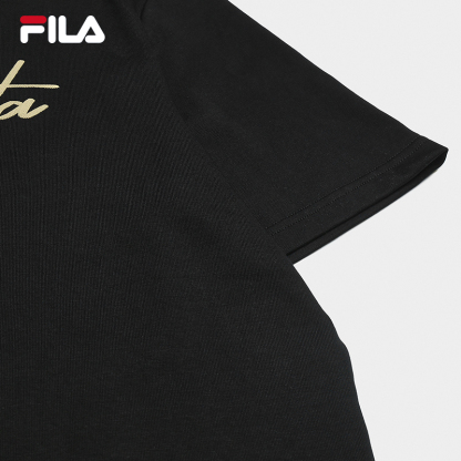 FILA CORE Men CNY Knitted Short Sleeve Top BLACK