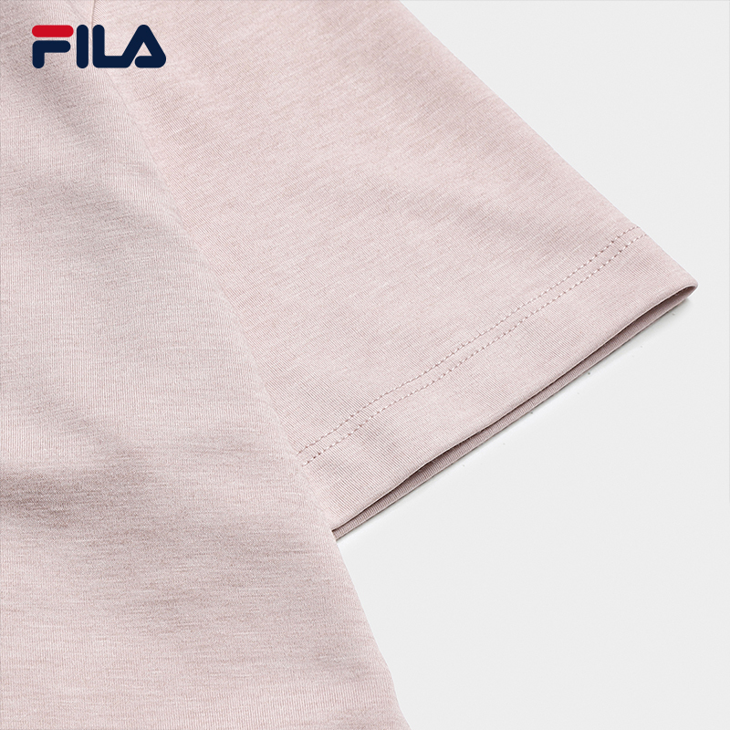 FILA CORE Women MILANO Knitted Short Sleeve Top PINK