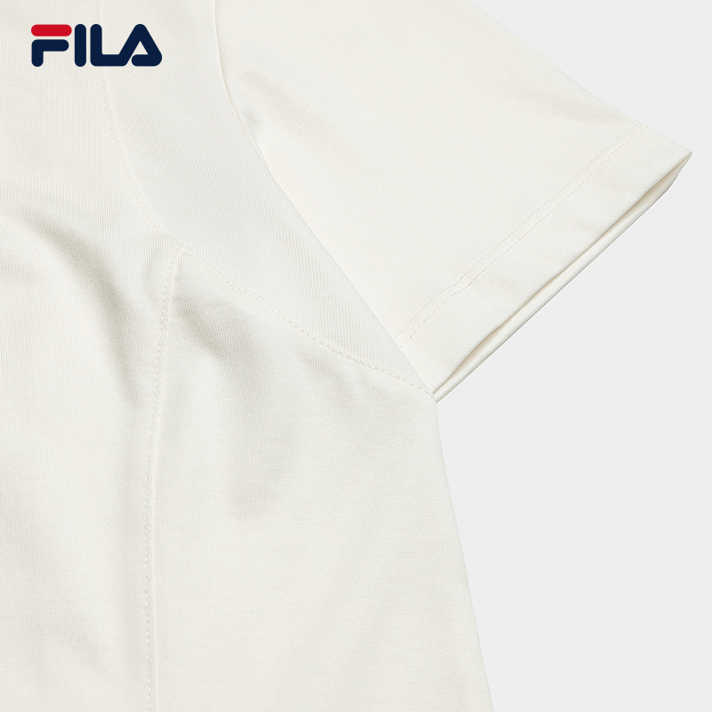 FILA CORE Women ORIGINALE Knitted Short Sleeve Top IVORY