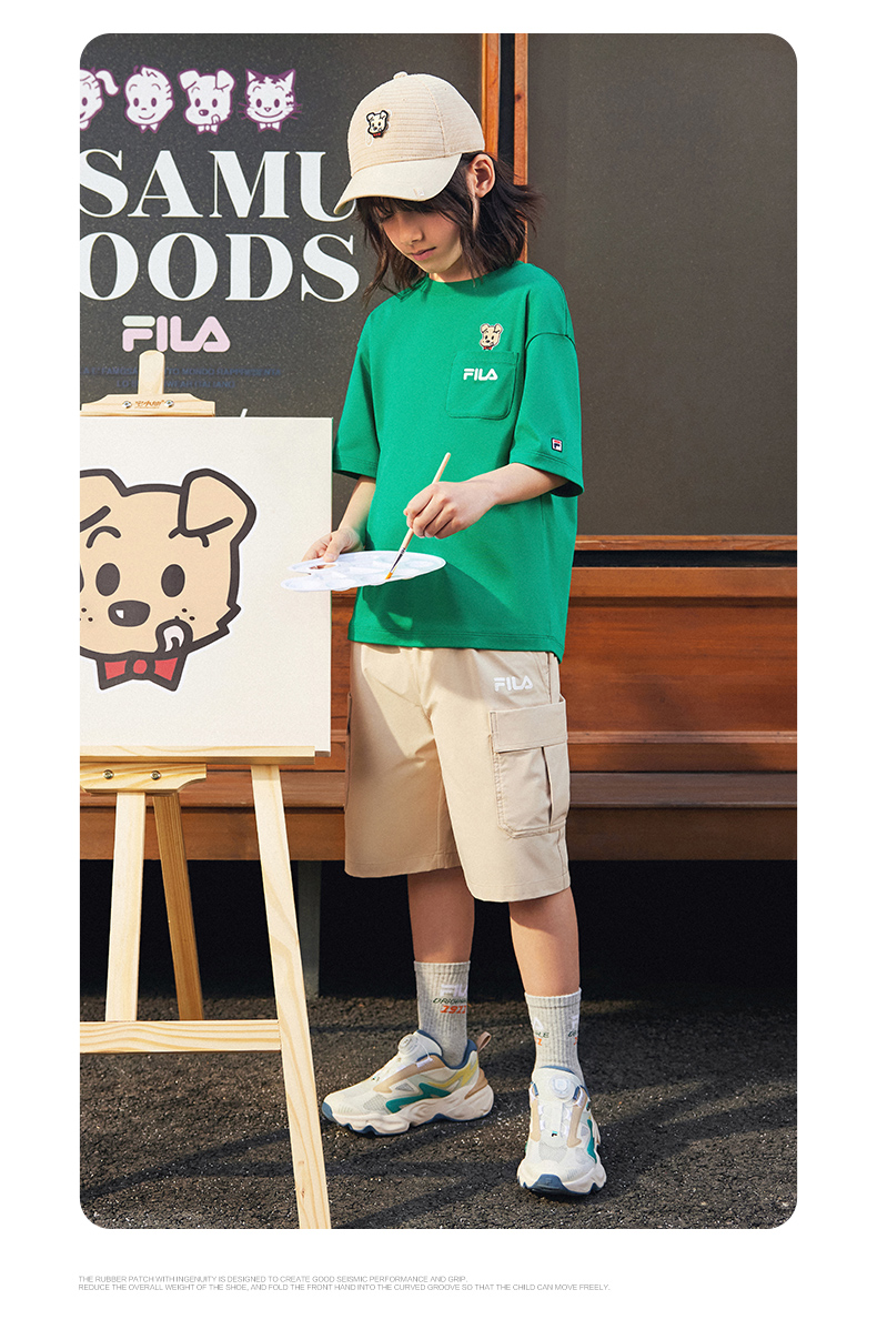 (130 - 170cm) FILA KIDS x OSAMU GOODS Unisex Short Sleeve T-Shirt