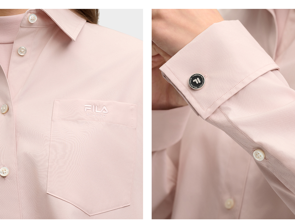 FILA CORE LIFESTYLE MILANO STROLLING MILAN Women Long Sleeve Shirt (Pink)