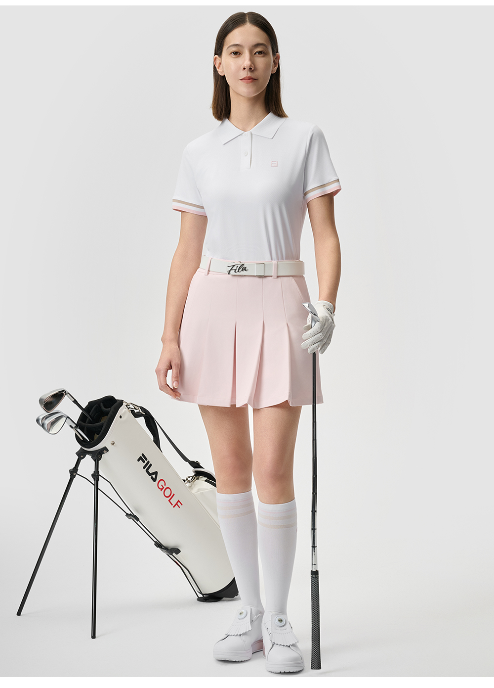 FILA CORE ATHLETICS GOLF STATELY FLORAL Women Polo T-shirt (Black / White)