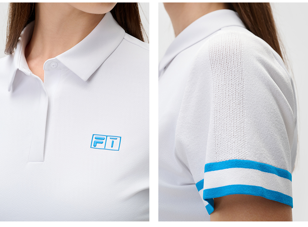 FILA CORE ATHLETICS GOLF (DP WORLD TOUR) Women Short Sleeve Polo (White)