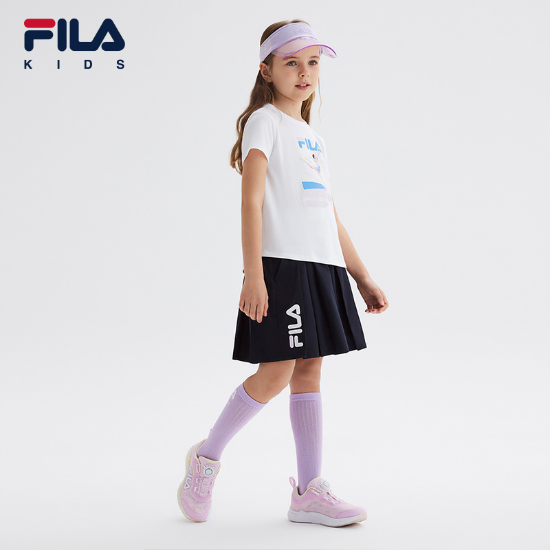 (120-170) FILA KIDS FOR CHAMPIONS ORIGINALE Girl's Short Sleeve T-shirt in White