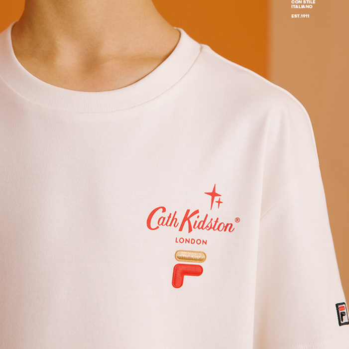 (105-170cm) [CNY Collection] FILA KIDS x CATH KIDSTON Boy's Short Sleeve T Shirt in White