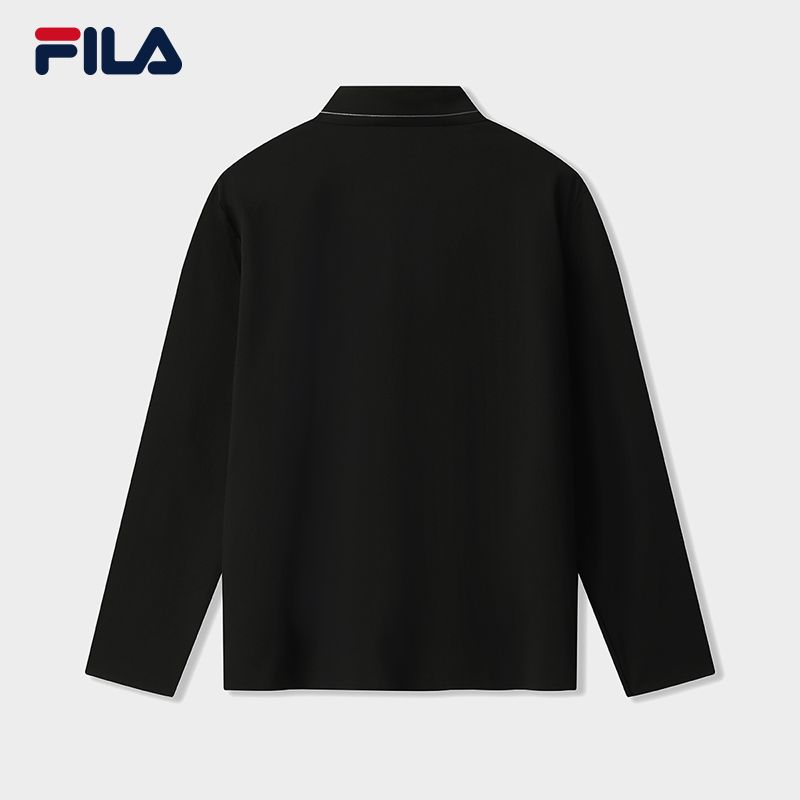 FILA CORE BLUE Men Long Sleeve Polo (Black/White)