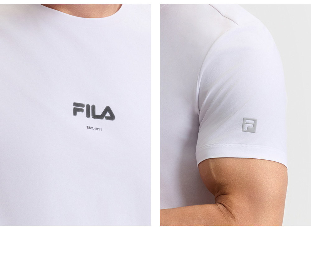 FILA CORE ATHLETICS FITNESS BLACK MEN SPACE DRIOD Men Short Sleeves T-Shirt (Black / Blue / White)