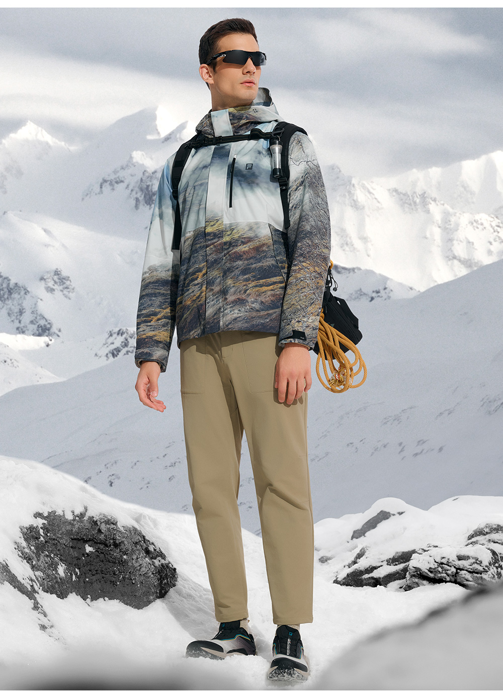 FILA CORE ATHLETICS EXPLORE X BBC EARTH PATHWAYS OF WONDER Men 2-piece Top (Full Print)