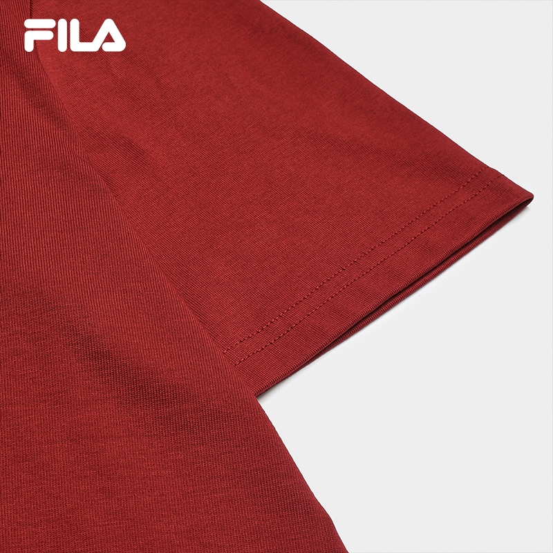 FILA CORE Men CNY Knitted Short Sleeve Top PINK