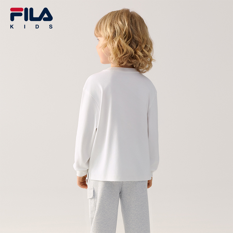 FILA KIDS Boys WHITE LINE Knit Long Sleeve Tee