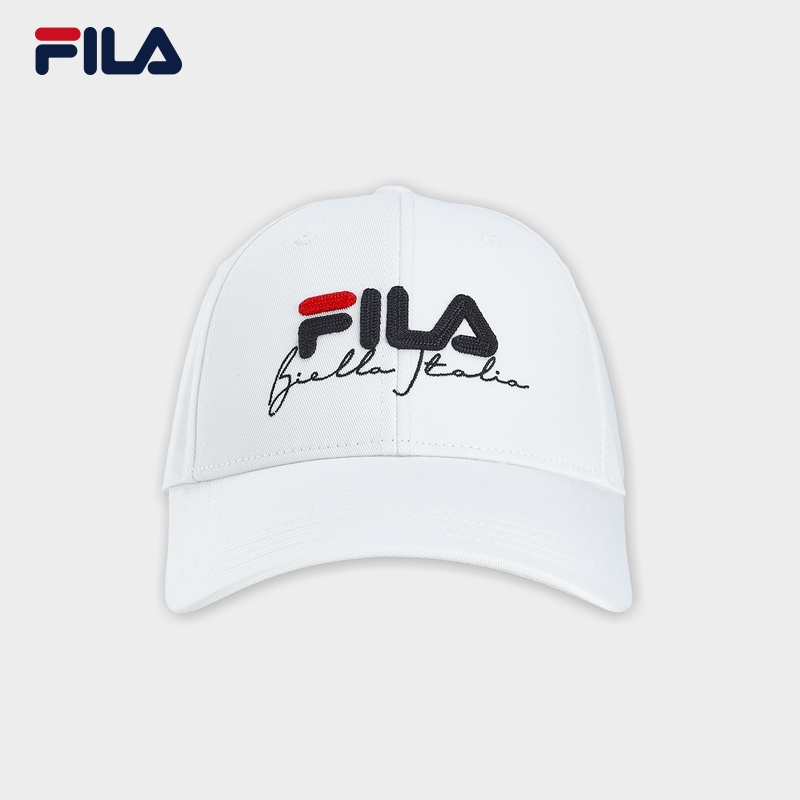 FILA☆Lowercase letter Logo Ball Cap Fila Cap Unisex Logo Cotton Twill Slouch Adjustable Baseball