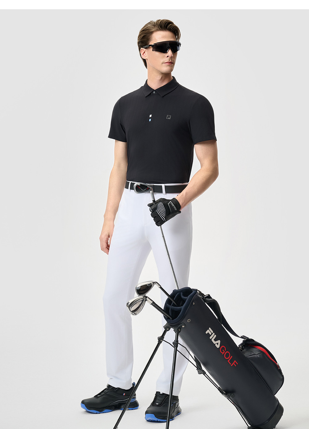 FILA CORE ATHLETICS GOLF STATELY FLORAL Men Polo T-shirt (Black)