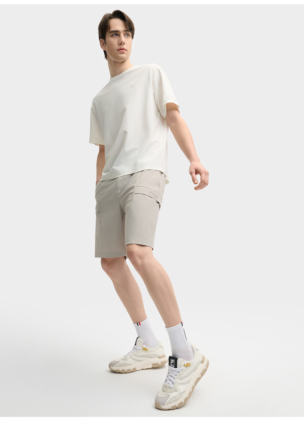 FILA CORE LIFESTYLE MILANO LUXURY CAFFE / FLAT WHITE Men Short Sleeves T-Shirt (Black / White)