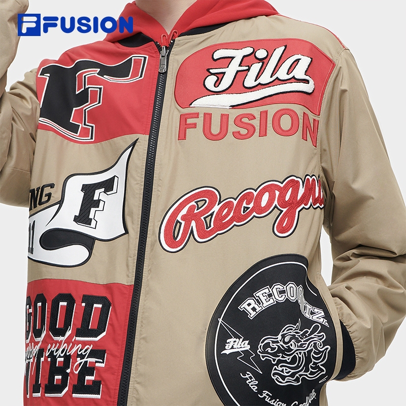 [ CNY Collection ]FILA FUSION  INLINE CULTURE Chinese New Year Men's Woven Top in Brown