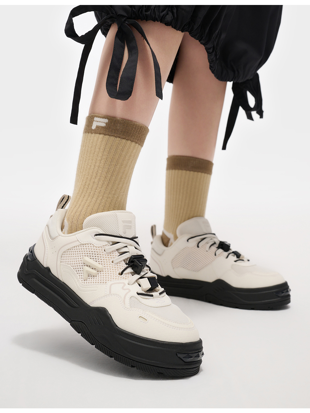 FILA FUSION FUSION BIANCO FLAT Women Skate Shoes (Black/Pink / Pink / White)
