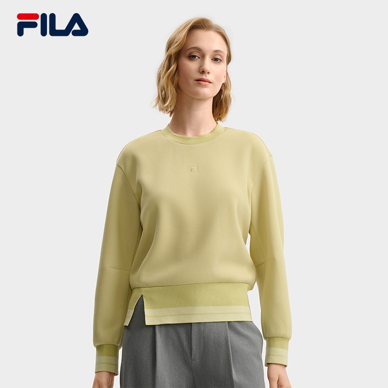 FILA CORE LIFESTYLE Women Sweatshirt (Grey/Yellow)