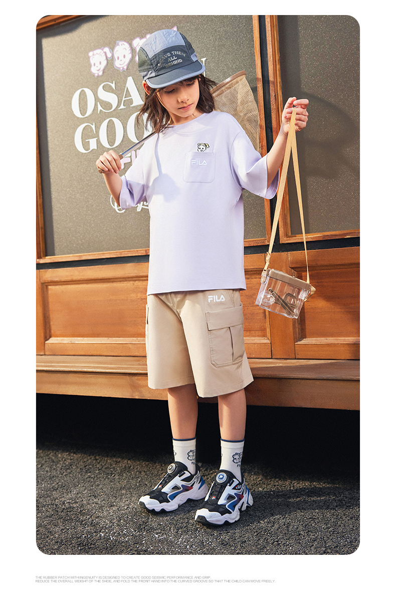 (130 - 170cm) FILA KIDS x OSAMU GOODS Unisex Short Sleeve T-Shirt