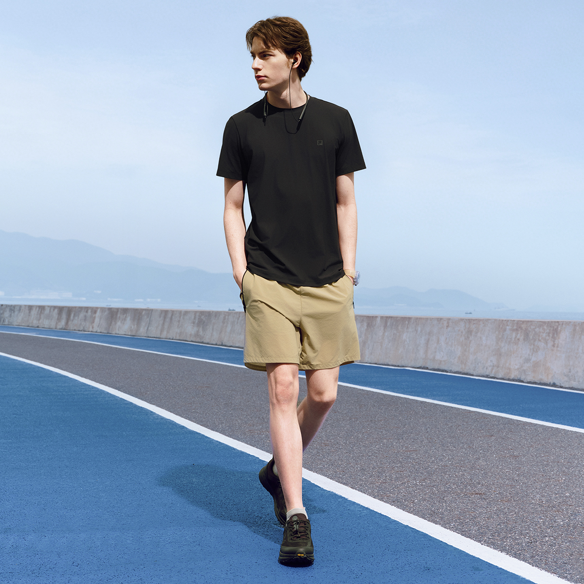 FILA MEN'S FITNESS Knitted Short Sleeve Top