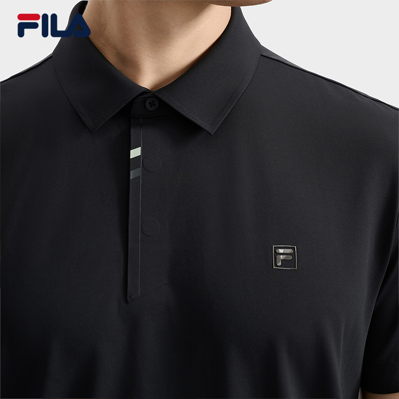 FILA CORE WHITE Weekend City Break Men Short Sleeve Polo (Black/White)