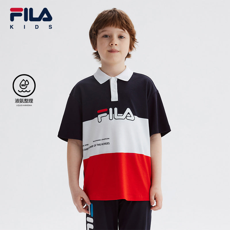FILA KIDS FOR CHAMPIONS ORIGINALE Boy's Short Sleeve Polo in Navy