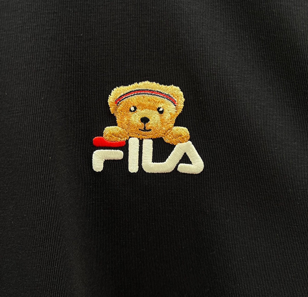 FILA CORE WHITE LINE LIFESTYLE ORIGINALE SUMMER QUEST Unisex Short Sleeves T-Shirt with Bear Embroidery (White / Pink) [2025 COLLECTION for both men & women]