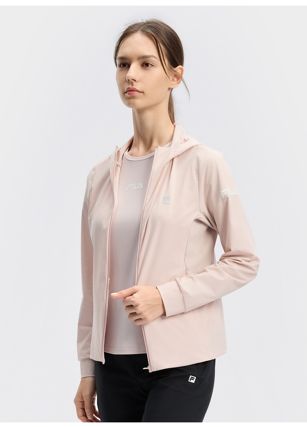 FILA CORE ATHLETICS BLACK Women Knit Top (Black / Pink)
