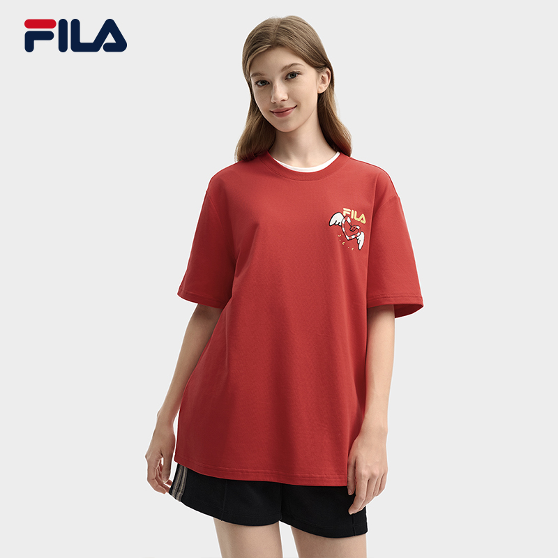 FILA CORE LIFESTYLE ORIGINALE FILA SOPHEY Unisex Short Sleeves T-Shirt (Black / Red / White) - Unisex