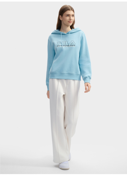 FILA CORE LIFESTYLE WHITE LINE GRENOBLE Women Hoodie (Light Blue)