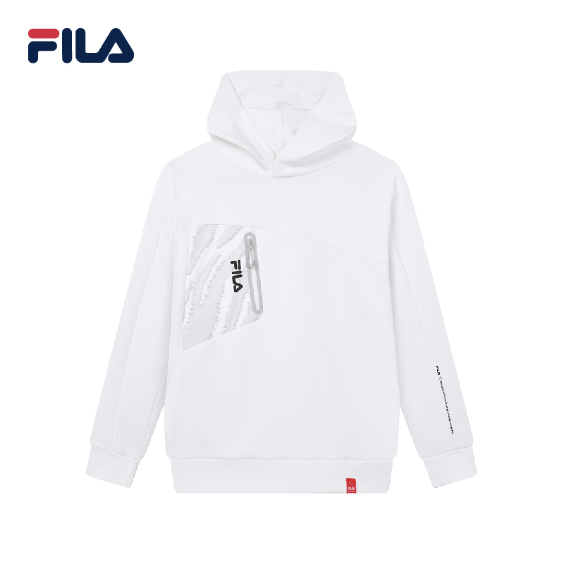 FILA CORE Men's MAGIC STICK WHITE LINE ORIGINALE Hoodie in White