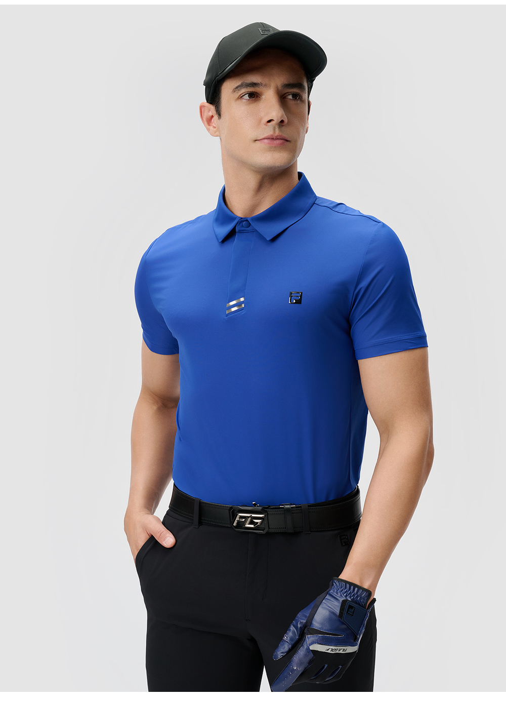FILA CORE ATHLETICS GOLF2 Men Short Sleeve Polo (Black / Blue / White)