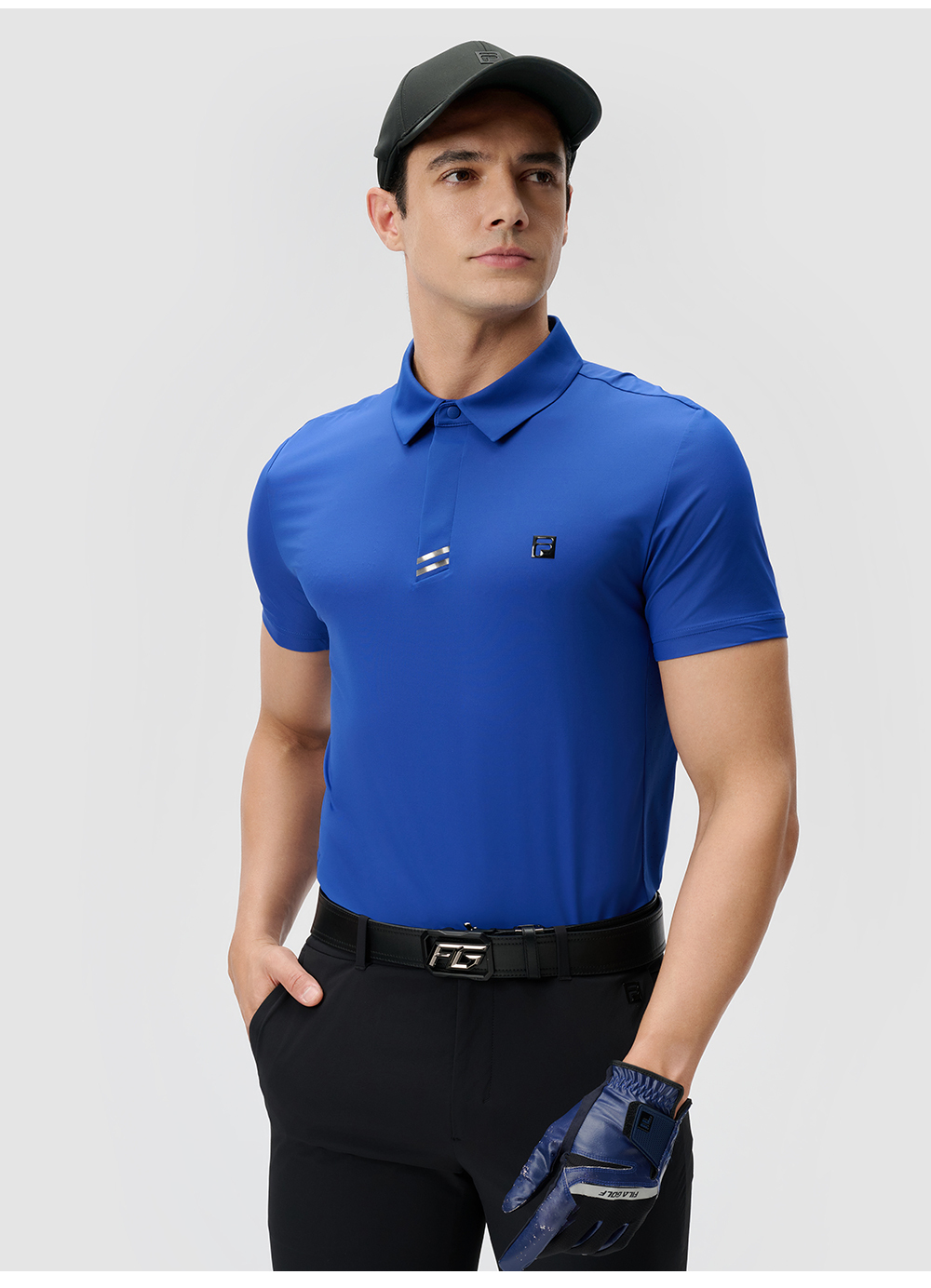 FILA CORE ATHLETICS GOLF2 Men Short Sleeve Polo (Black / Blue / White)