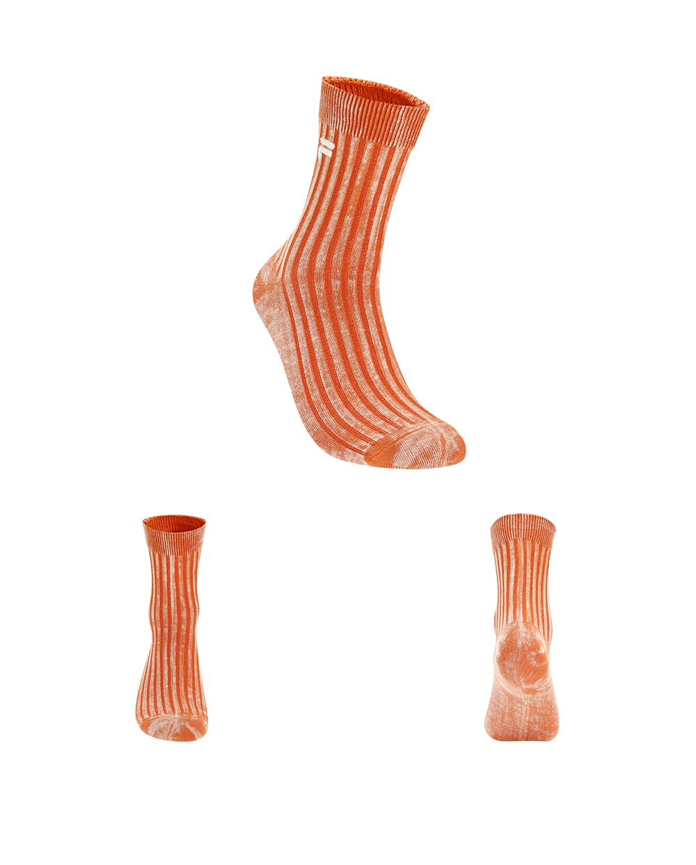 FILA FUSION INLINE Unisex Mid-Length Socks (White / Black / Orange)