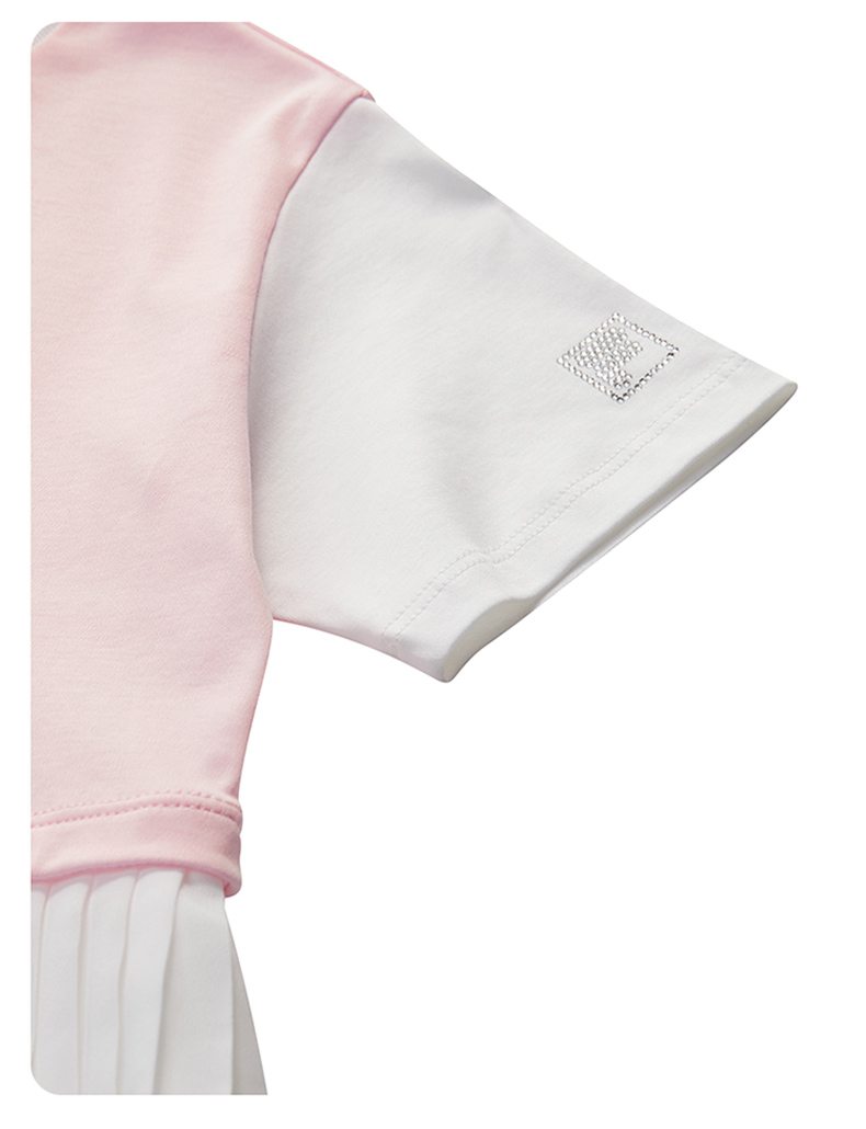 (105 - 130cm) FILA KIDS x GIGANTOSAURUS Girl's Dress with Inner Shorts in Pink
