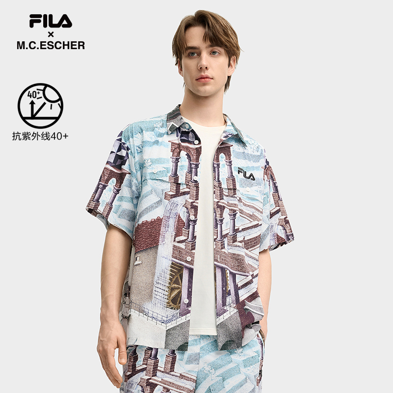 FILA CORE LIFESTYLE HERITAGE FILA X M.C.ESCHER Men Short Sleeves Shirt (Full Print)