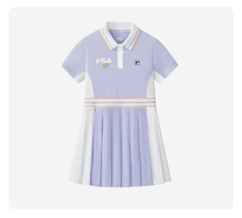 (105 - 130cm) FILA KIDS TENNIS Girl's Dress with Inner Shorts in Purple