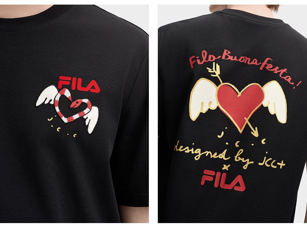FILA CORE LIFESTYLE ORIGINALE FILA SOPHEY Unisex Short Sleeves T-Shirt (Black / Red / White) - Unisex