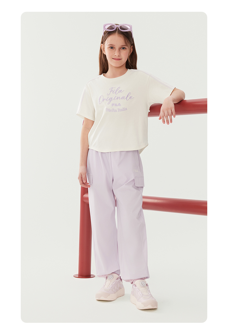 (130 - 165cm) FILA KIDS ORIGINALE Girl's Short Sleeve T-Shirt