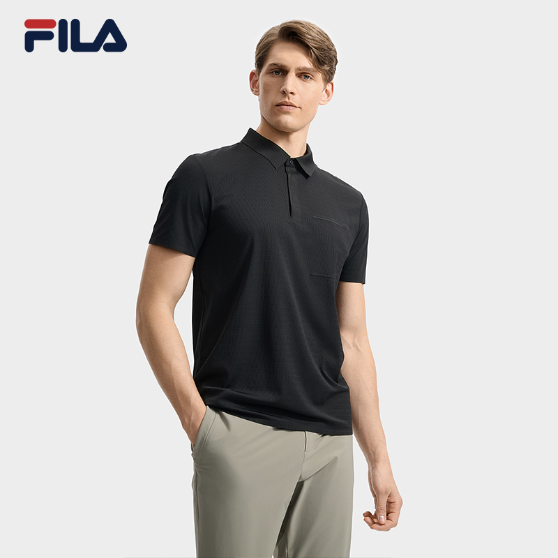 FILA CORE LIFESTYLE BLUE CITY WALKER Men Short Sleeve Polo (Black / Brown)