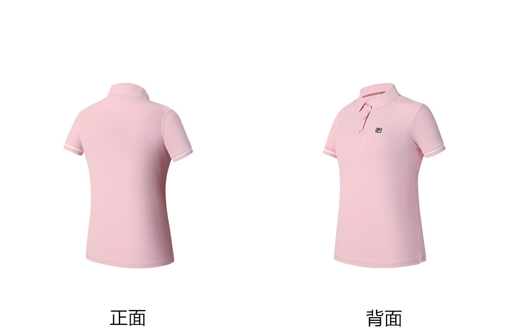 FILA CORE ATHLETICS TENNIS ELECTRONIC SWING Women Polo T-shirt (Black / Pink / White)