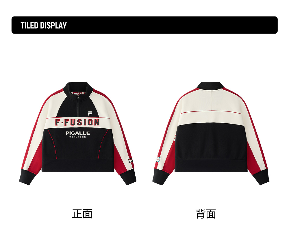 FILA FUSION CROSS OVER FILA FUSION X PIGALLE BREAK DUNK Women Long Sleeve Top (Black)