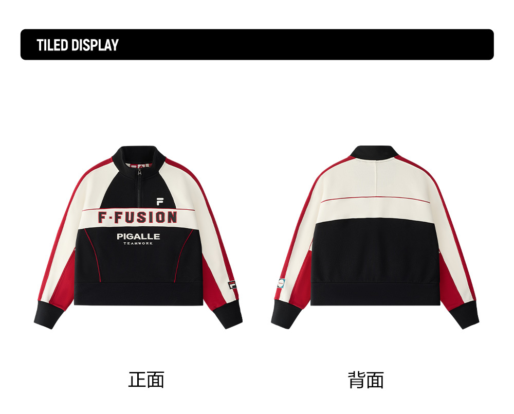 FILA FUSION CROSS OVER FILA FUSION X PIGALLE BREAK DUNK Women Long Sleeve Top (Black)