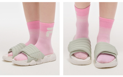 FILA FUSION BARRICADE Women Slippers (White / Icy Blue / Pink)