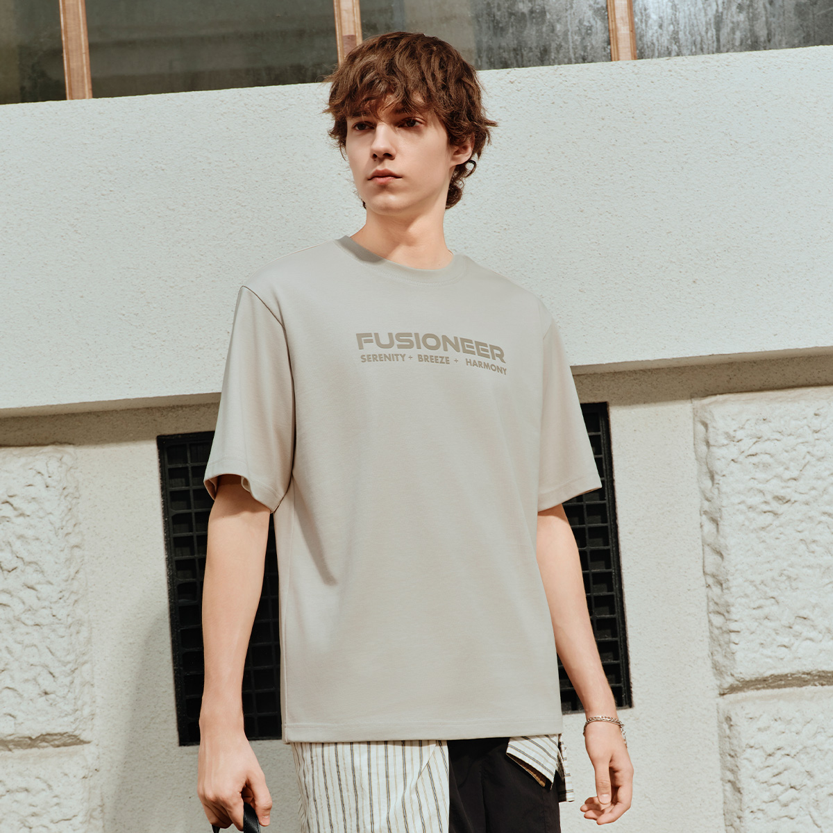 FILA FUSION INLINE Men Knitted Short Sleeve Top