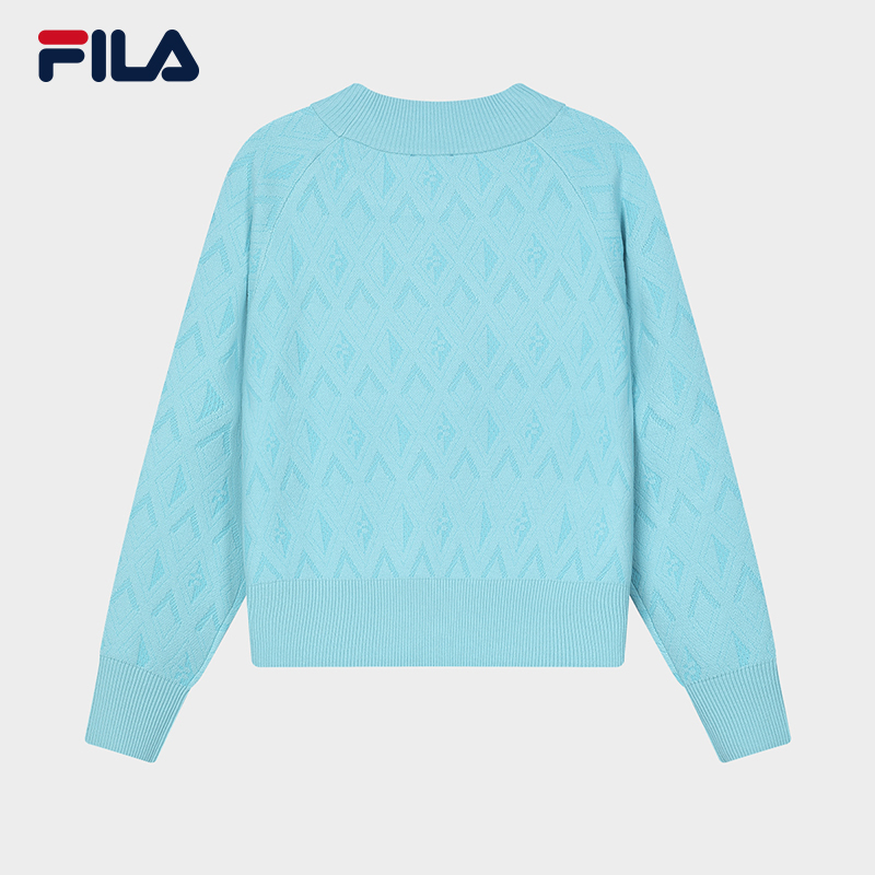 FILA CORE WHITE LINE EMERALD Women's Knit Sweater in blue