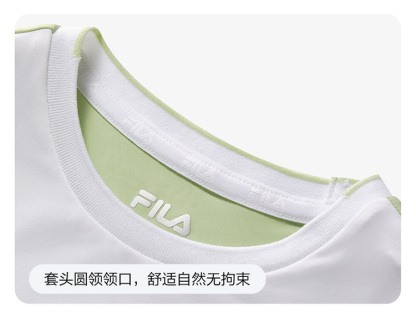 (105-130cm) FILA KIDS WHITE LINE Girl's Short Sleeve T-shirt in White